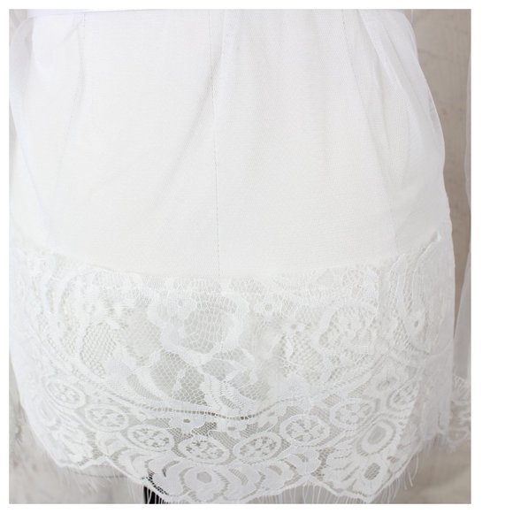 Boutique White Small Lace Sexy Bridal Robe Thong - Picture 7 of 8